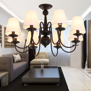 Lustre Rustique Fer Forgé Design Classique Vintage Salle à Manger Chambre Hôtel Éclairage Chaleureux Élégant