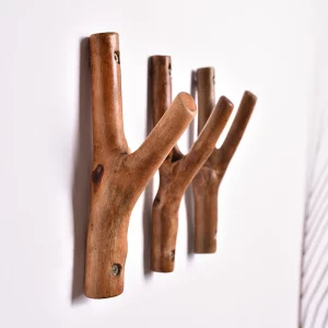 Patère murale en bois naturel style rustique  branche d’arbre design organique  accessoire déco murale pour entrée  salon  chambre