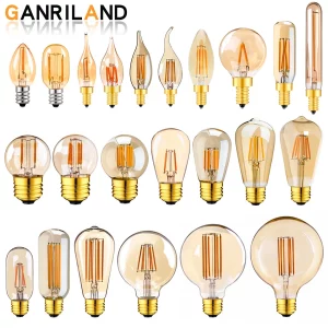 Ampoules LED filament vintage E14 E27 dimmable design rétro lumière chaude économie d’énergie certification UL ROHS salle séjour chambre Ampoules LED filament vintage E14 E27 dimmable design rétro lumière chaude économie d’énergie certification UL ROHS salle séjour chambre