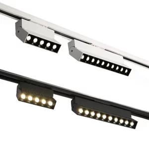 Projecteur pliable en métal ajustable  Rail LED moderne 10W/20W  Éclairage focalisé pour bureau  galerie et salon