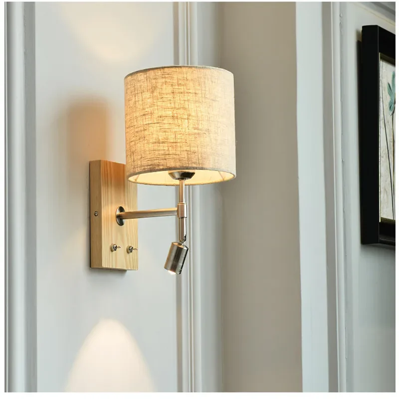 Applique murale LED bois naturel design nordique moderne chambre salon éclairage chaleureux économique élégant