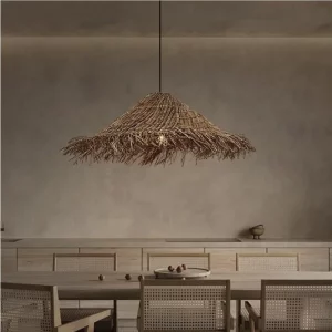 Suspension en rotin design bohème rustique luminaire chinois rétro salon chambre à coucher éclairage chaleureux naturel décorateur intérieur Suspension en rotin design bohème rustique luminaire chinois rétro salon chambre à coucher éclairage chaleureux naturel décorateur intérieur