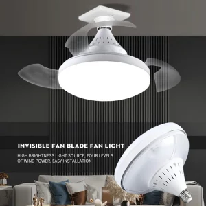 Plafonnier LED moderne ventilateur intégré design épuré lumière variable pour salon chambre salle à manger éclairage intérieur économique élégant