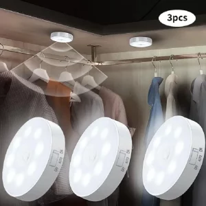 Détecteur de mouvement LED veilleuse USB Rechargeable lampe de nuit pour armoires de cuisine escalier placard lumière sans fil intelligent économie d’énergie