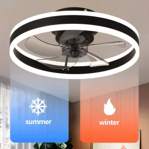 Ventilateur de plafond LED silencieux design moderne minimaliste avec télécommande  éclairage ajustable  chambre  salon  bureau  salle à manger  2 ans garantie