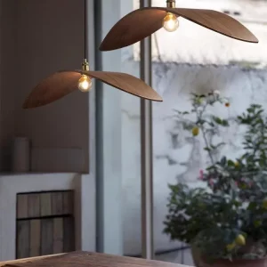 Plafonnier bois naturel design scandinave nordique moderne salon cuisine éclairage chaleureux économique élégant