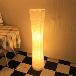 Lampadaire LED traditionnel japonais en papier style nordique moderne et minimaliste luminaire décoratif d’intérieur idéal pour une chambre à coucher un bureau ou un salon Lampadaire LED traditionnel japonais en papier style nordique moderne et minimaliste luminaire décoratif d’intérieur idéal pour une chambre à coucher un bureau ou un salon