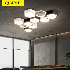 Plafonnier moderne en nid d’abeille  design combiné  lampe salle à manger intelligente  luminaire intérieur créatif  éclairage minimaliste