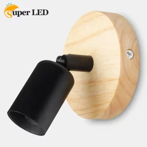 Applique murale bois naturel LED design scandinave moderne chambre salon éclairage chaleureux économique élégant