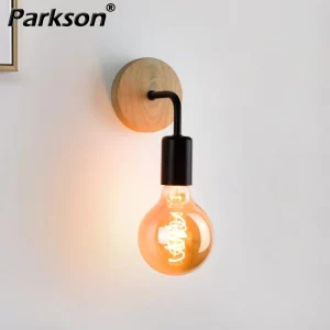 Applique murale bois vintage design scandinave moderne éclairage chaleureux salle à manger chambre écoénergétique lampe LED lumière ambiance