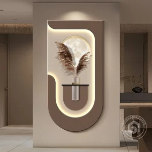 Applique murale moderne design scandinave aluminium verre pampas décoration entrée couloir salon éclairage chaleureux économique élégant