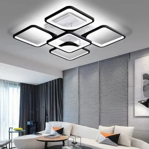 Plafonnier moderne carré acrylique LED design minimaliste éclairage intérieur salon chambre lumière blanche uniforme écoénergétique élégant