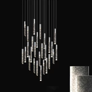 Suspension LED métal verre design moderne artistique salon hôtel galerie éclairage sophistiqué contemporain Suspension LED métal verre design moderne artistique salon hôtel galerie éclairage sophistiqué contemporain