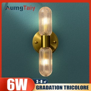 Applique murale LED métal et verre style nordique moderne lumière chaleureuse pour salon chambre décoration intérieure élégante économique