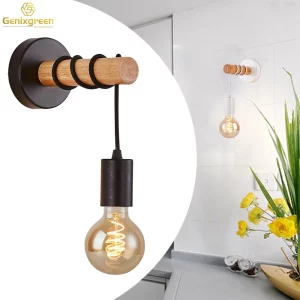 Applique murale bois naturel style scandinave moderne éclairage ambiance chaleureux salon chambre escalier décoration intérieure écoénergétique économique