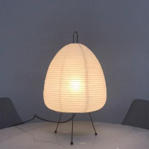 Lampe de table en papier et métal style japonais minimaliste design moderne pour bureau chambre salon étude lumière douce et chaleureuse Lampe de table en papier et métal style japonais minimaliste design moderne pour bureau chambre salon étude lumière douce et chaleureuse