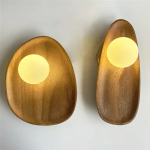 Applique murale bois massif design moderne lumière chaleureuse salon chambre couloir éclairage décoratif élégant économique