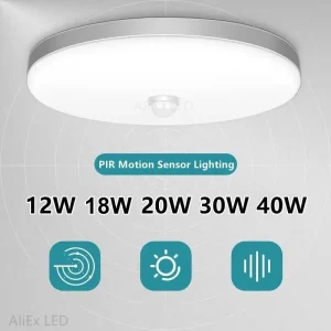 Plafonnier LED moderne design minimaliste avec capteur de mouvement PIR pour couloir chambre salle de bain cuisine éclairage intelligent économique Plafonnier LED moderne design minimaliste avec capteur de mouvement PIR pour couloir chambre salle de bain cuisine éclairage intelligent économique