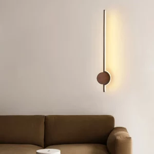 Applique murale moderne bois et métal LED éclairage chaleureux design scandinave nordique salon chambre entrée couloir élégant économique
