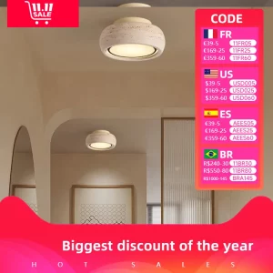 Plafonnier moderne en pierre naturelle LED design scandinave éclairage intérieur chaleureux pour salon chambre couloir balcon