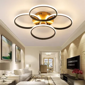 Plafonnier LED métal noir et or design nordique moderne chambre salon éclairage élégant économique lumière douce Plafonnier LED métal noir et or design nordique moderne chambre salon éclairage élégant économique lumière douce