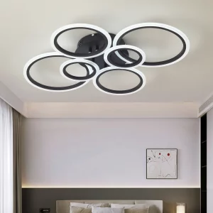 Plafonnier LED moderne design contemporain minimaliste lumière intérieure éclairage salon chambre bureau style géométrique épuré finitions métal acrylique économique élégant
