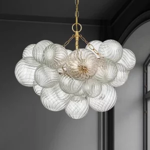 Plafonnier moderne design artistique en verre et métal doré éclairage diffus salon salle à manger lumière élégante nordique