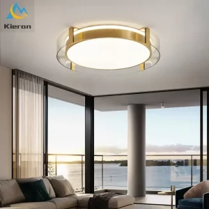 Plafonnier LED circulaire en verre design nordique moderne luminaire décoratif plafond chambre salon éclairage chaleureux économique élégant