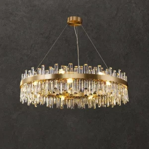 Suspension LED cristal design moderne élégant salle à manger salon éclairage lumière douce luxe certification qualité