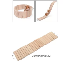 Échelle en bois naturel pour hamsters et rats pont flexible accessoire de cage amélioration de l’humeur design rustique échelle en bois de pont de Suspension 2 en 1 Échelle en bois naturel pour hamsters et rats pont flexible accessoire de cage amélioration de l’humeur design rustique échelle en bois de pont de Suspension 2 en 1