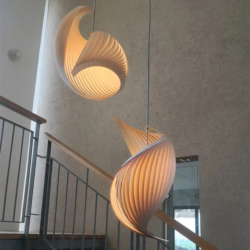 Suspension en bois design nordique moderne luminaire chambres salons éclairage chaleureux lumière douce élégance naturelle