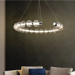 Plafonnier LED suspendu en verre et métal design moderne élégant éclairage intérieur salon table à manger Plafonnier LED suspendu en verre et métal design moderne élégant éclairage intérieur salon table à manger
