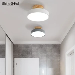 Plafonnier bois naturel design scandinave nordique LED éclairage chaleureux salon chambre cuisine bureau économique élégant