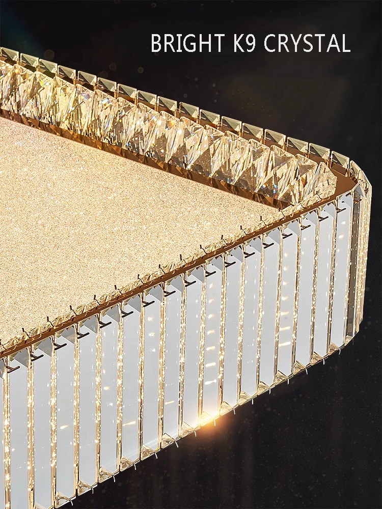 Plafonnier LED cristal moderne design luxueux lumière réfractée salon chambre éclairage intérieur élégant économique certification ROHS