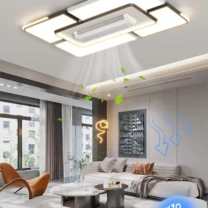 Ventilateur plafond lumière LED moderne design minimaliste salon chambre éclairage intérieur climatisation intégrée télécommande