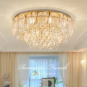 Plafonnier luxe style conte de fées intérieur moderne salon salle à manger éclairage chaleureux haut de gamme élégance décoration