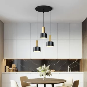 Suspension métal doré et noir design moderne minimaliste éclairage salon chambre cuisine intérieur élégant lumière chaleureuse fixation plafond facile Suspension métal doré et noir design moderne minimaliste éclairage salon chambre cuisine intérieur élégant lumière chaleureuse fixation plafond facile