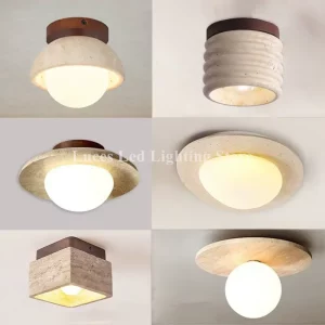 Plafonnier bois naturel design moderne minimaliste salon couloir lumière chaleureuse éclairage élégant pierre reconstituée Plafonnier bois naturel design moderne minimaliste salon couloir lumière chaleureuse éclairage élégant pierre reconstituée