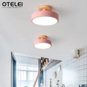 Plafonnier LED bois naturel design scandinave nordique moderne chambre salon éclairage chaleureux économique élégant