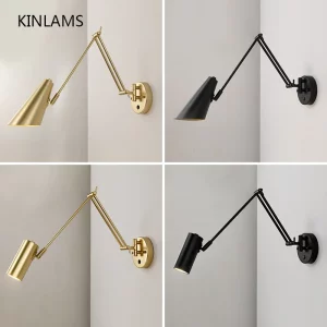 Lampes murales design industriel moderne  bras articulé LED réglable  applique décorative éclairage chaleureux économiques pour salon chambre