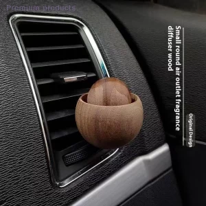 Diffuseur huiles essentielles bois voiture  design minimaliste naturel  parfum naturel  aromathérapie  ventilation voiture  décoration intérieure