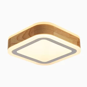 Plafonnier LED bois naturel design scandinave nordique moderne chambre salon éclairage chaleureux économique élégant