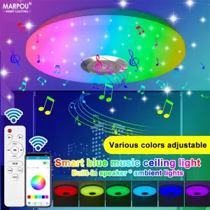 Plafonnier intelligent LED RVB design moderne lumière décorative 42W 60W 220V gradation télécommande WIFI Bluetooth salon chambre