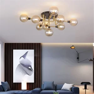 Plafonnier Led Verre Métal Design Industriel Moderne Éclairage Chaleureux Salon Chambre Économique Élégant Plafonnier Led Verre Métal Design Industriel Moderne Éclairage Chaleureux Salon Chambre Économique Élégant