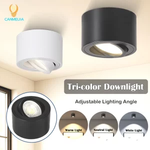 Plafonnier LED moderne design minimaliste aluminium ajustable éclairage intérieur salon chambre cuisine bureau lumière chaude neutre blanche économique certifié ROHS