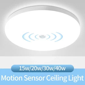 Plafonnier LED moderne design minimaliste avec capteur de mouvement pour couloir salon cuisine et escalier – Économie d’énergie et durabilité Plafonnier LED moderne design minimaliste avec capteur de mouvement pour couloir salon cuisine et escalier – Économie d’énergie et durabilité