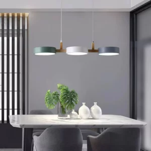 Plafonnier LED bois naturel design scandinave nordique moderne salle à manger cuisine salon éclairage chaleureux économique élégant