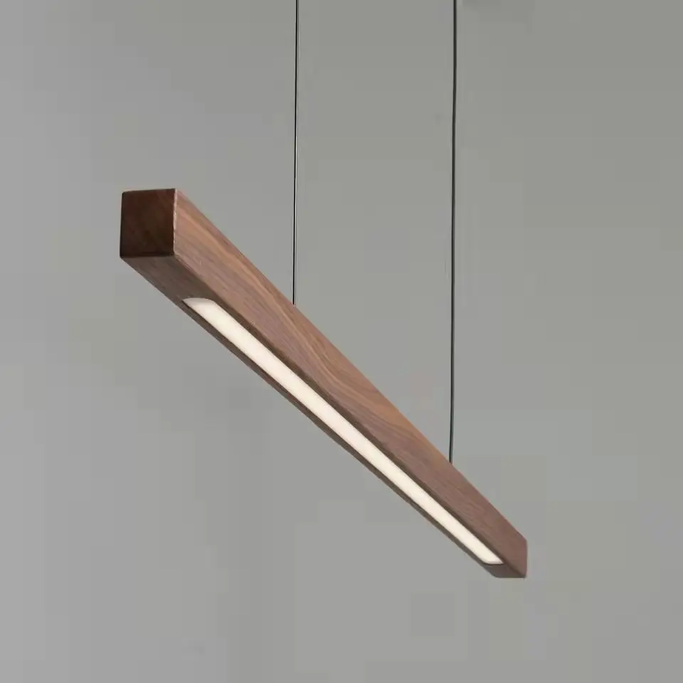 Suspension en bois naturel LED design scandinave nordique éclairage moderne chaleureux salle à manger cuisine bureau décoration intérieure