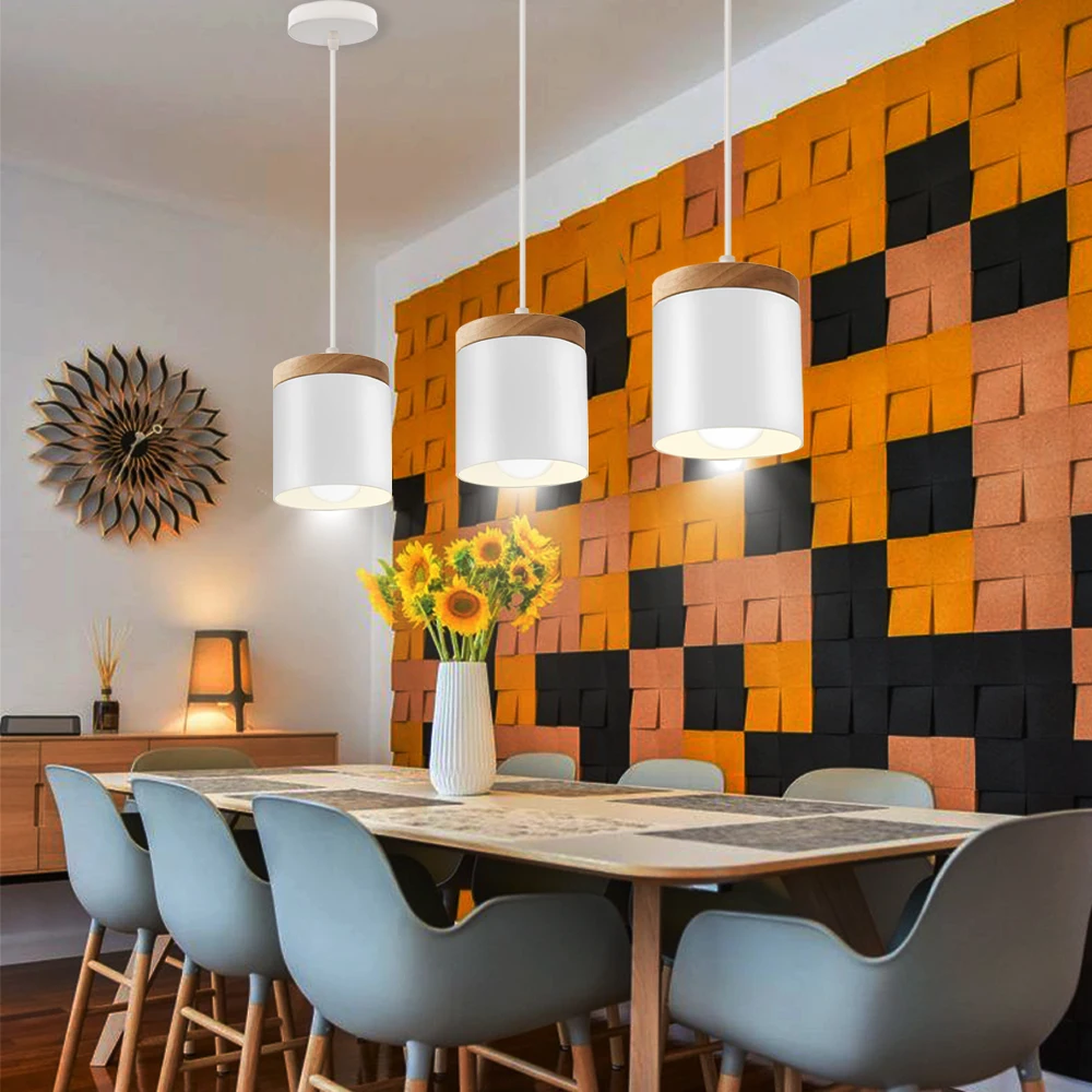 Plafonnier suspendu en bois design scandinave moderne éclairage LED lumière chaleureuse salon chambre cuisinedécoration intérieure écoénergétique