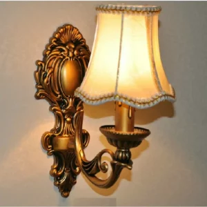 Applique murale moderne Antique rétro en Bronze  abat-jour en tissu vintage  lampe de chevet pour chambre à coucher  ampoule E14